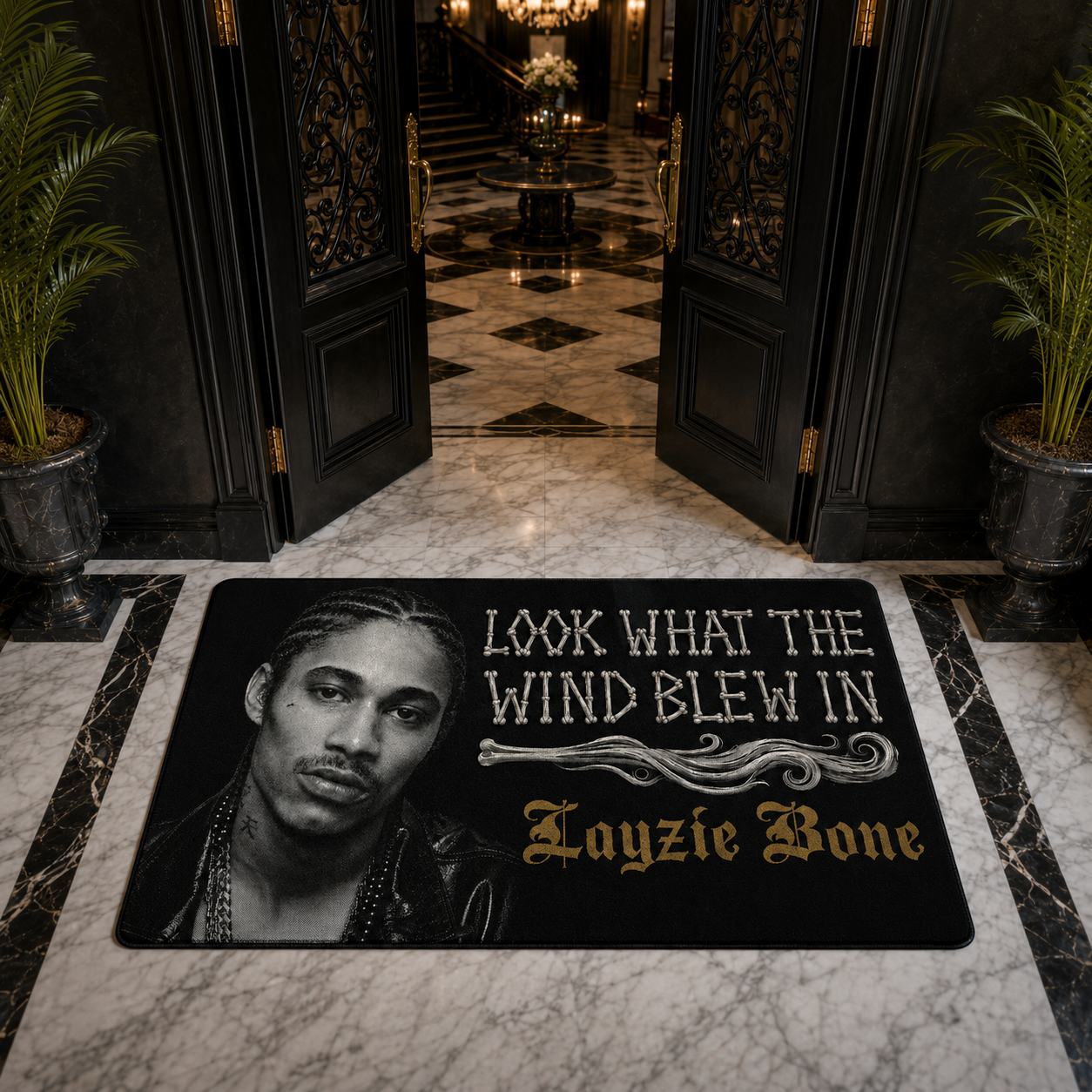 "Look What The Wind Blew In" Welcome Mat