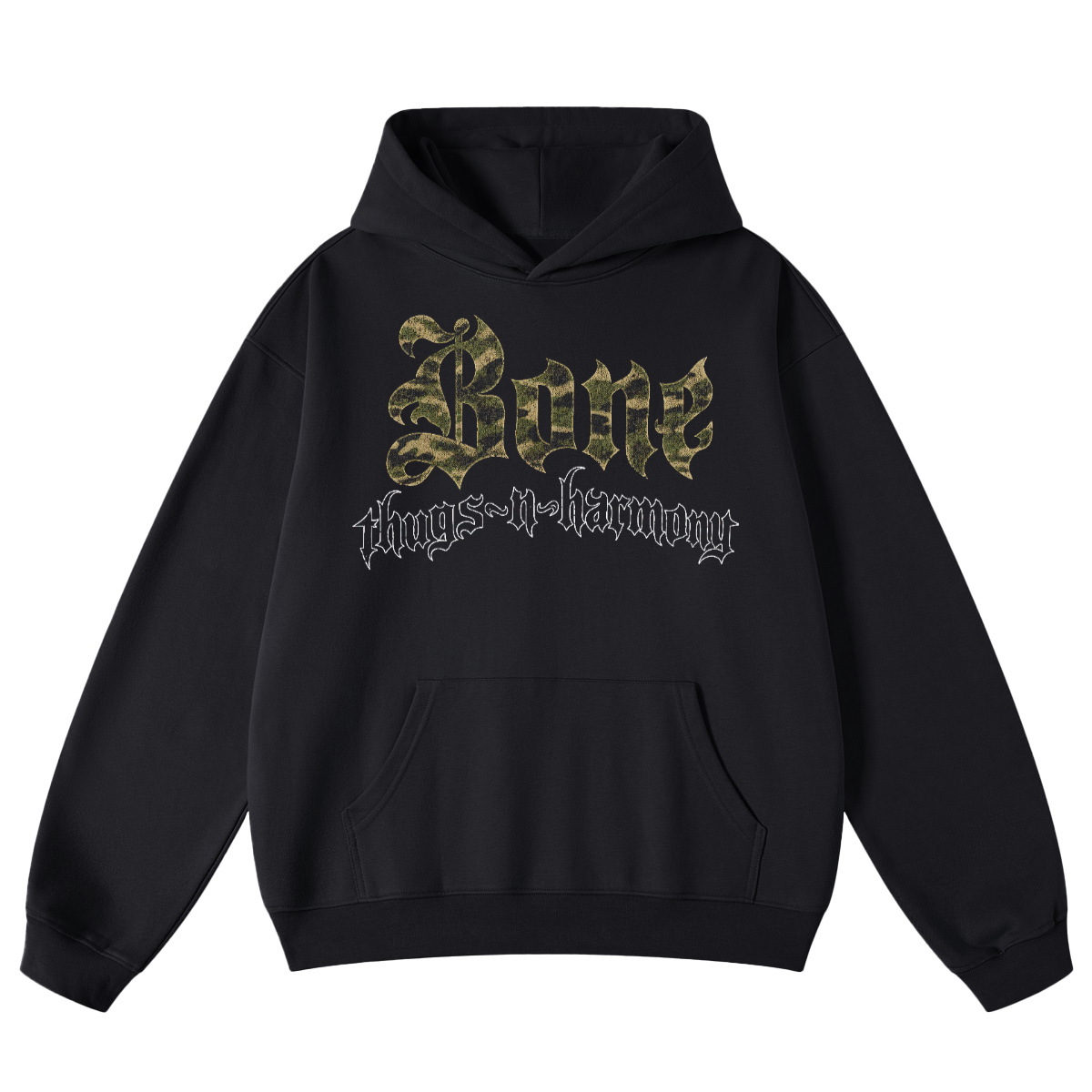 Bone Thugs-N-Harmony Logo Hoodie (Camo on Black)