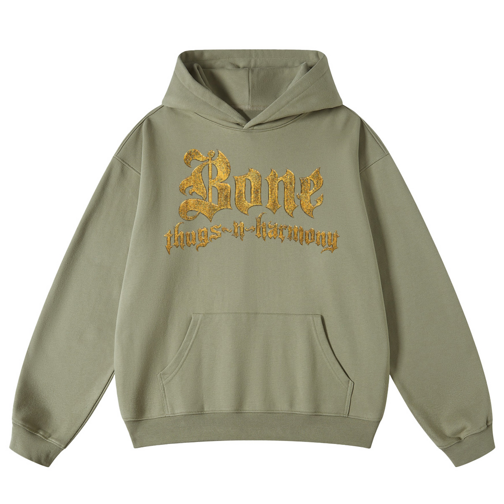 Bone Thugs-N-Harmony Logo Hoodie (Gold & Earth Green)