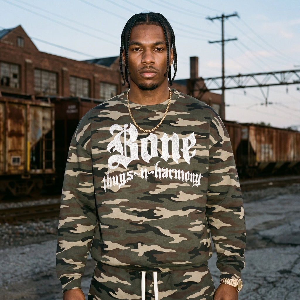 BTNH Camo Crewneck + Shorts Set