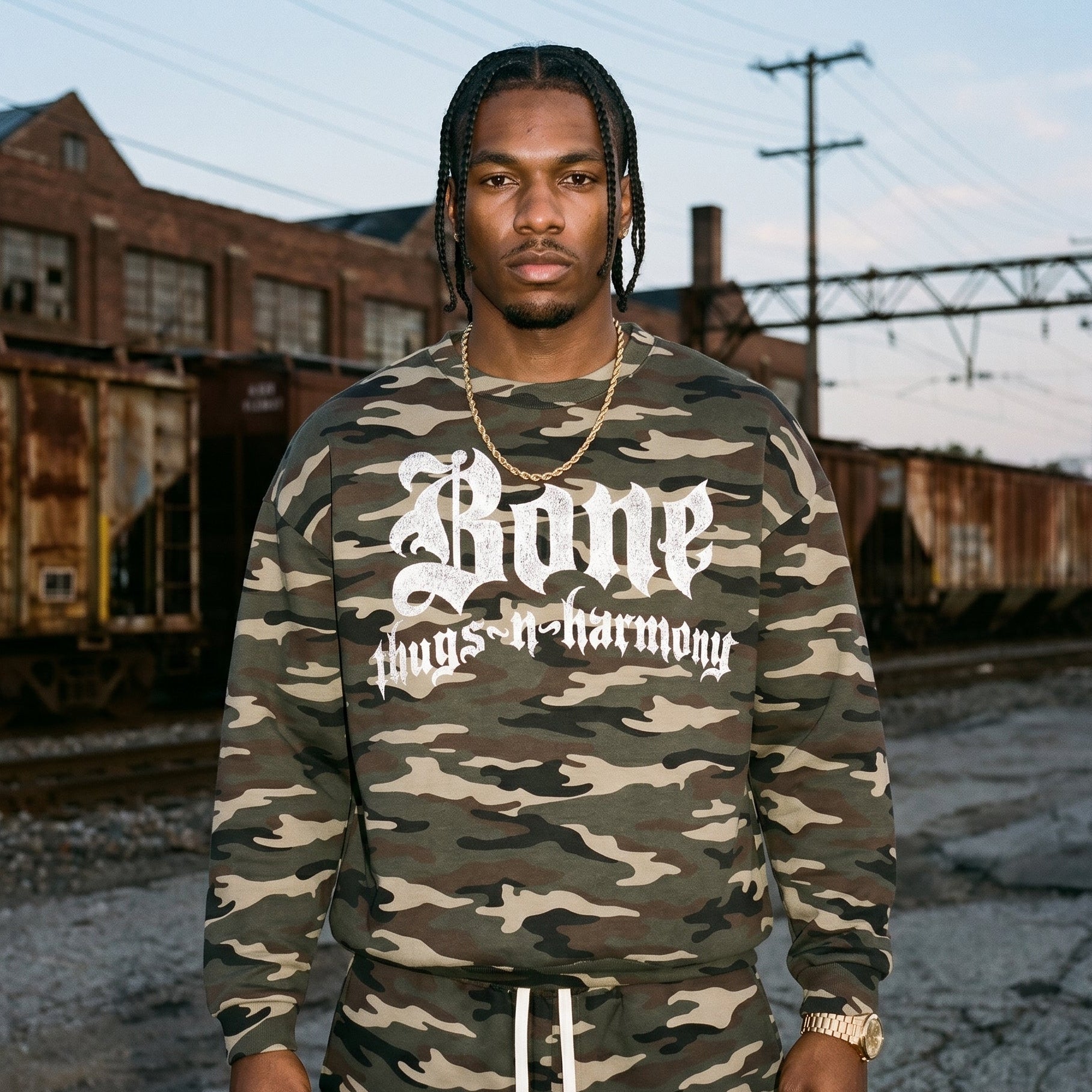 BTNH Camo Crewneck + Shorts Set