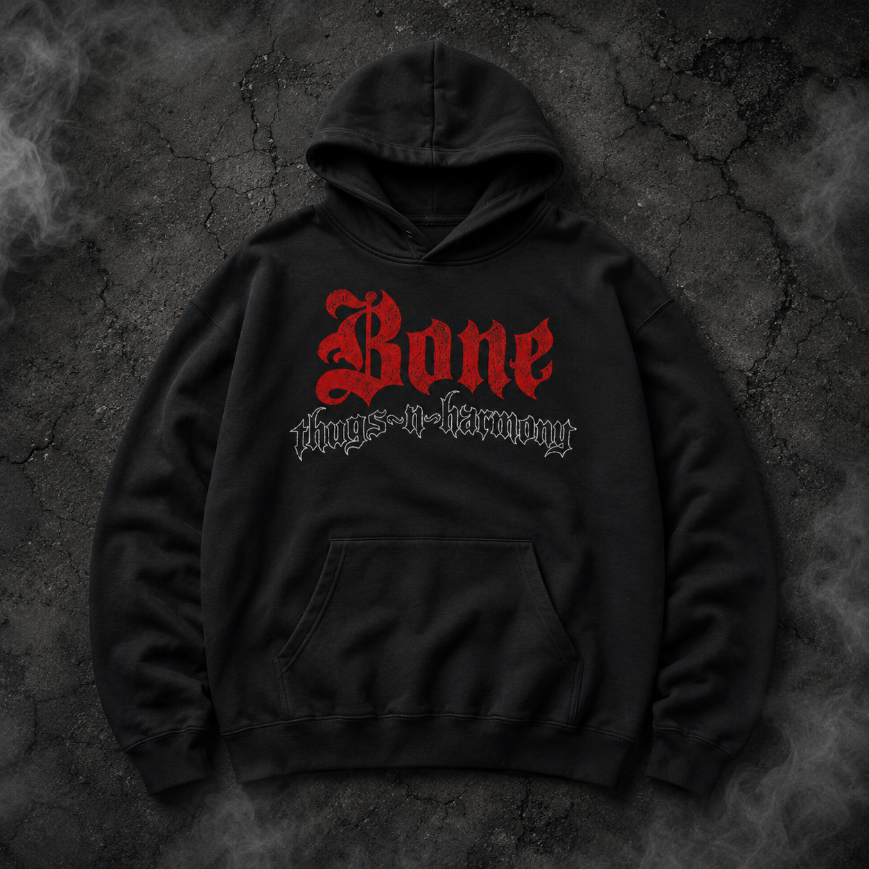 Bone Thugs-N-Harmony Logo Hoodie (Red on Black)