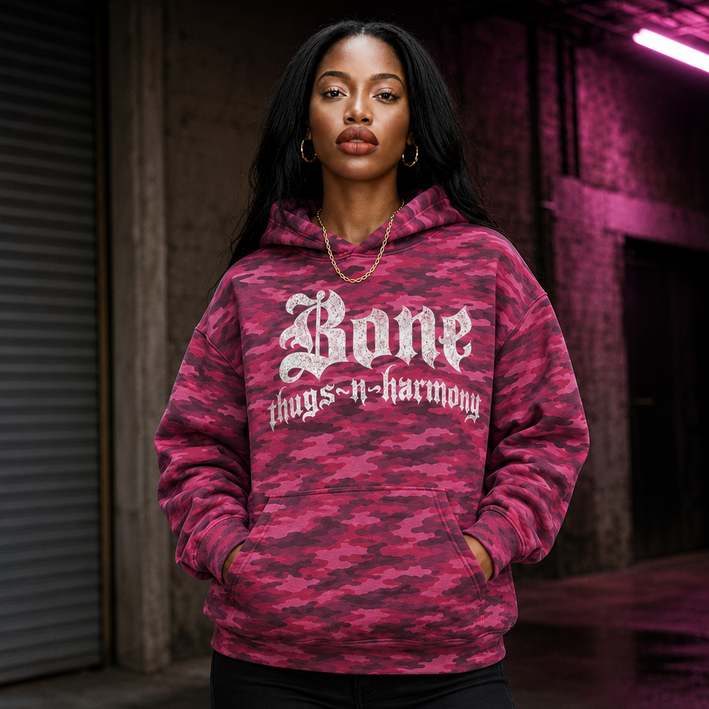 Bone Thugs-N-Harmony Logo Hoodie (Pink Camo)