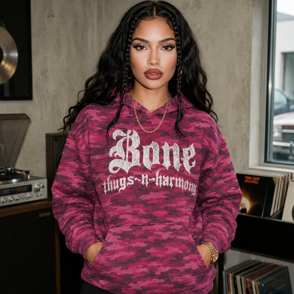 Bone Thugs-N-Harmony Logo Hoodie (Pink Camo)