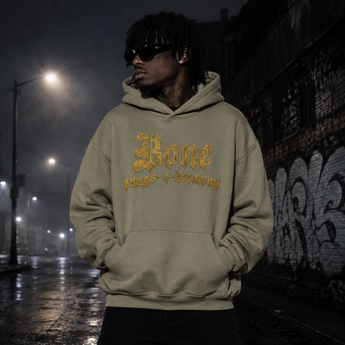 Bone Thugs-N-Harmony Logo Hoodie (Gold & Earth Green)