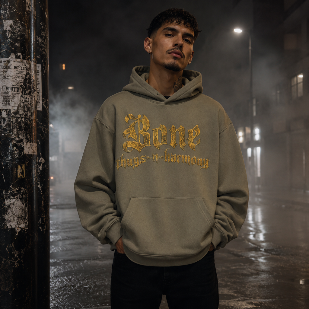 Bone Thugs-N-Harmony Logo Hoodie (Gold & Earth Green)