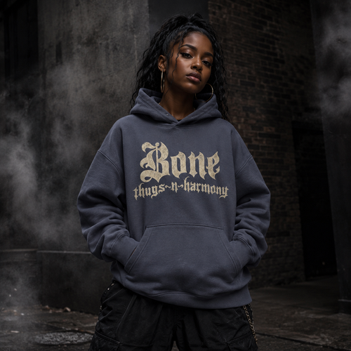 Bone Thugs-N-Harmony Logo Hoodie (Off-White & Navy)