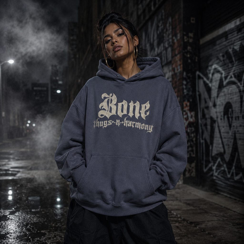 Bone Thugs-N-Harmony Logo Hoodie (Off-White & Navy)