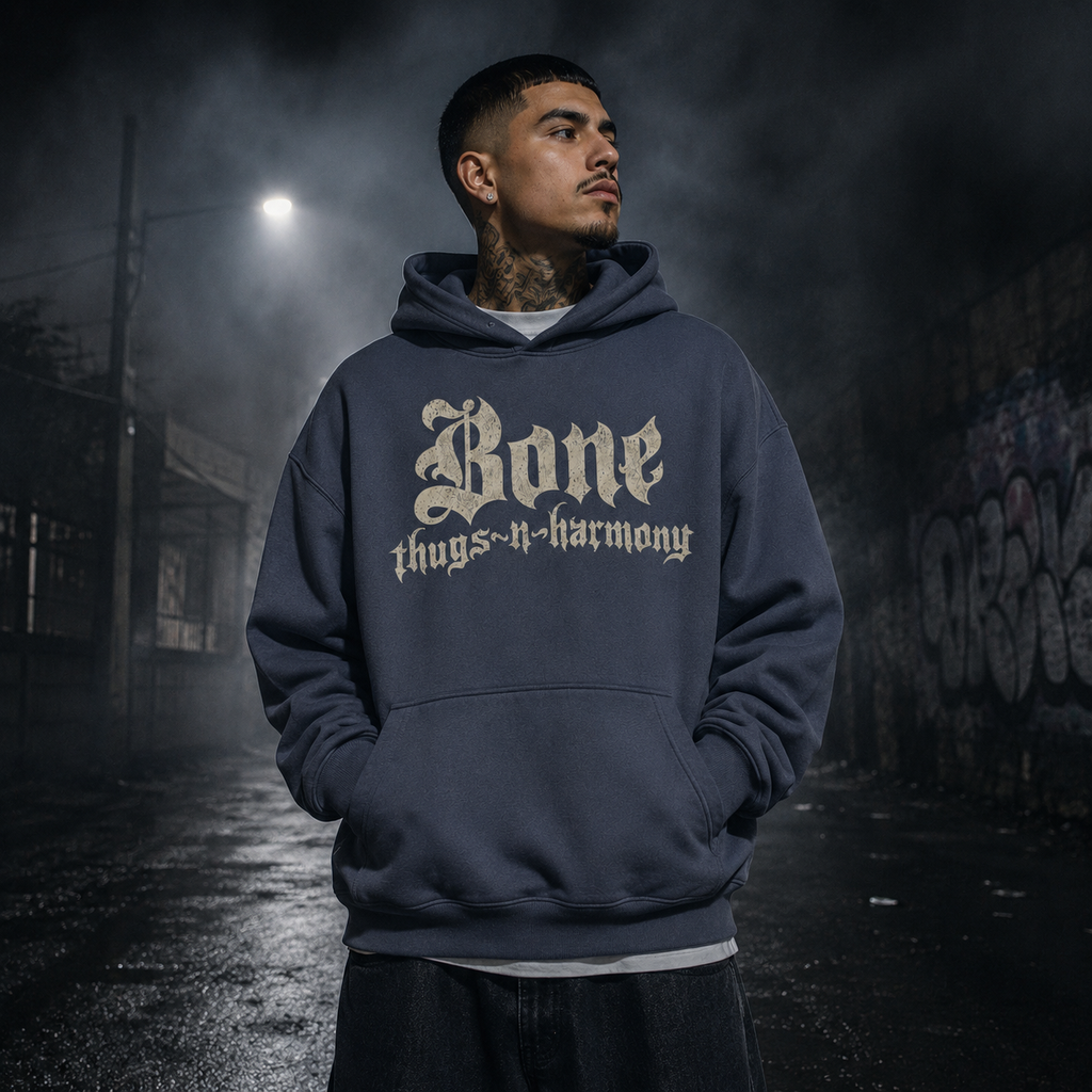 Bone Thugs-N-Harmony Logo Hoodie (Off-White & Navy)