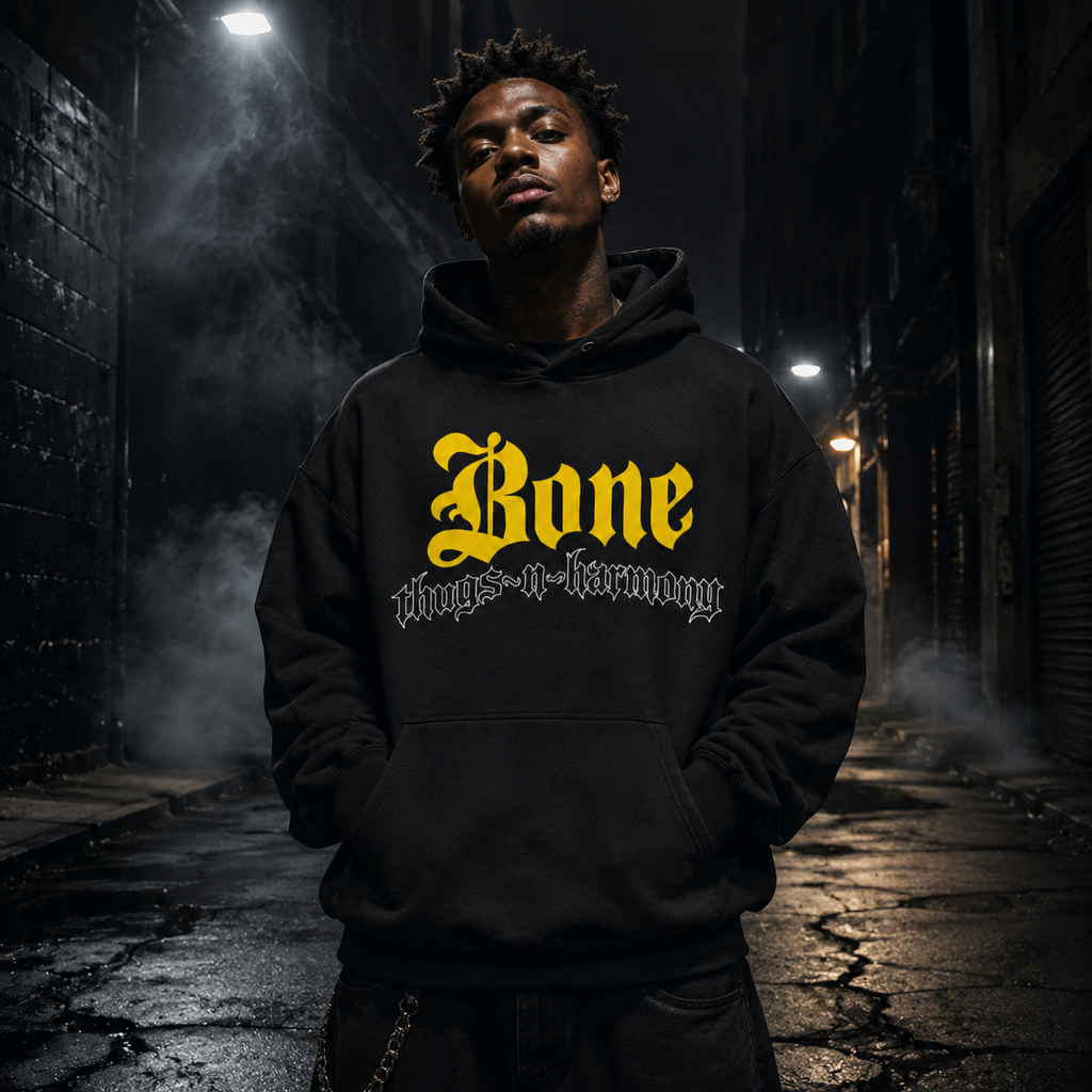 Bone Thugs-N-Harmony Logo Hoodie (Yellow on Black)