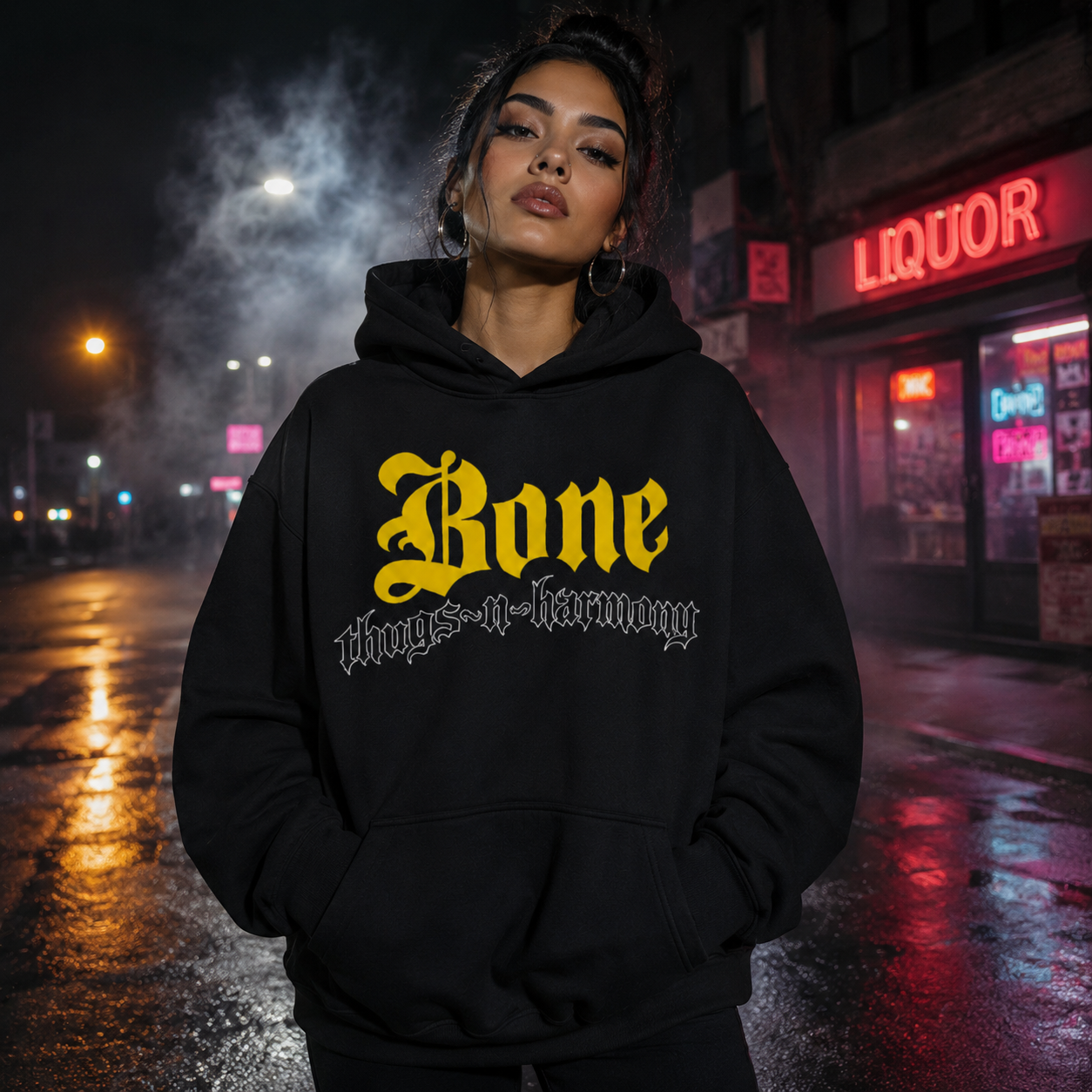 Bone Thugs-N-Harmony Logo Hoodie (Yellow on Black)