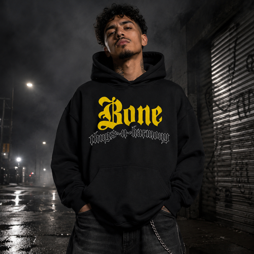 Bone Thugs-N-Harmony Logo Hoodie (Yellow on Black)