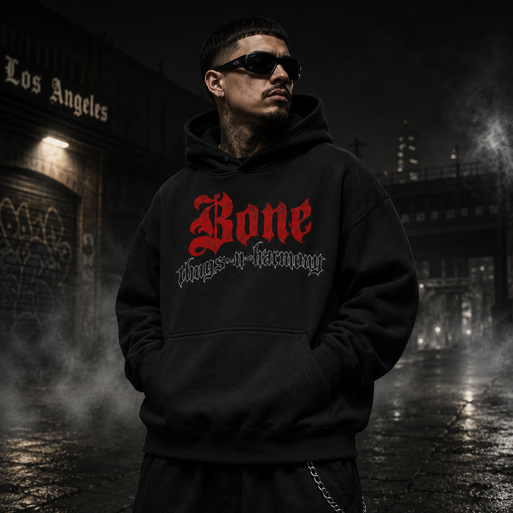 Bone Thugs-N-Harmony Logo Hoodie (Red on Black)