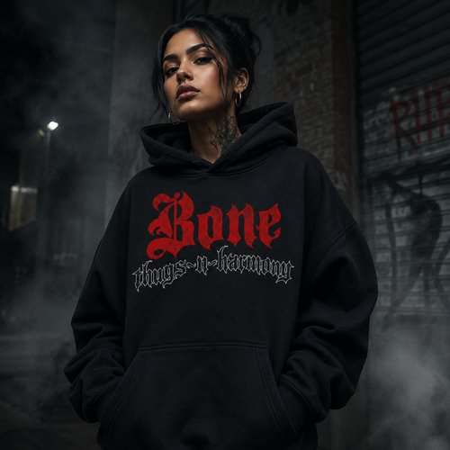 Bone Thugs-N-Harmony Logo Hoodie (Red on Black)