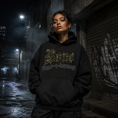 Bone Thugs-N-Harmony Logo Hoodie (Camo on Black)
