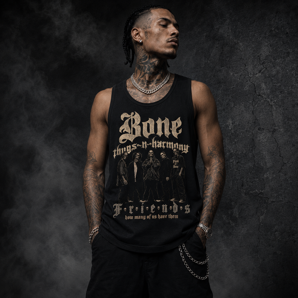 BTNH Friends black tank top on model