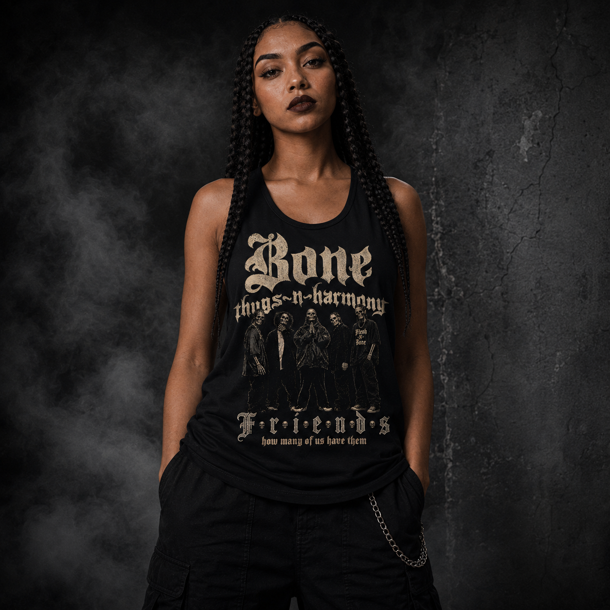 BTNH Friends black tank top female model