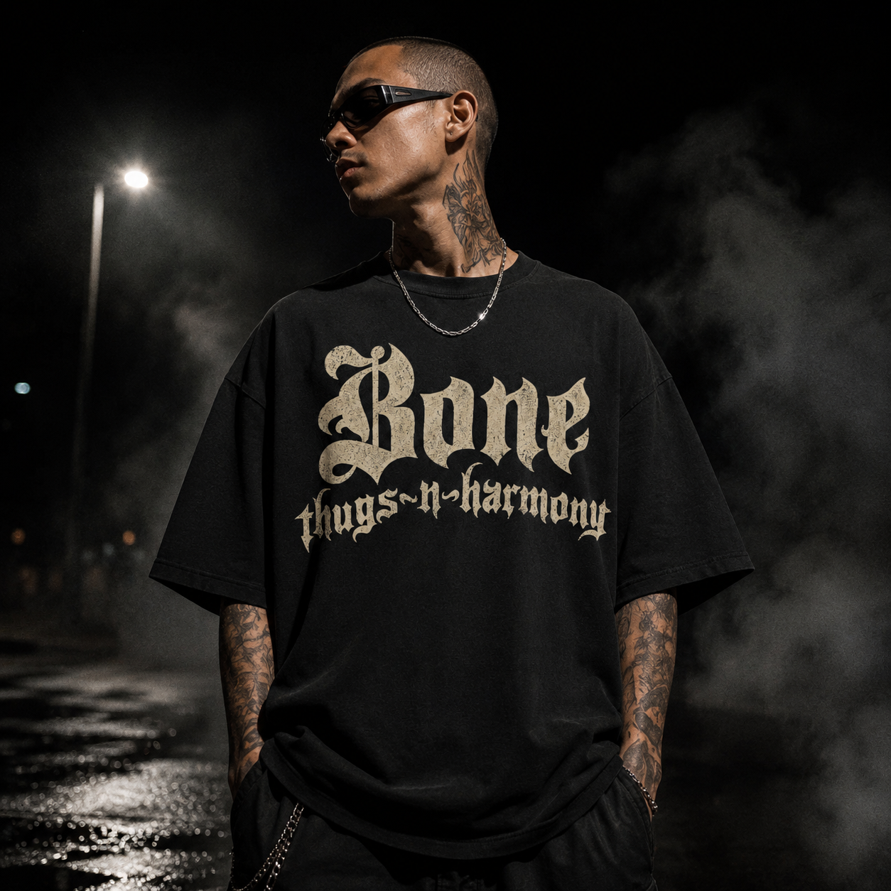 BTNH Logo Tee (Off White on Black)