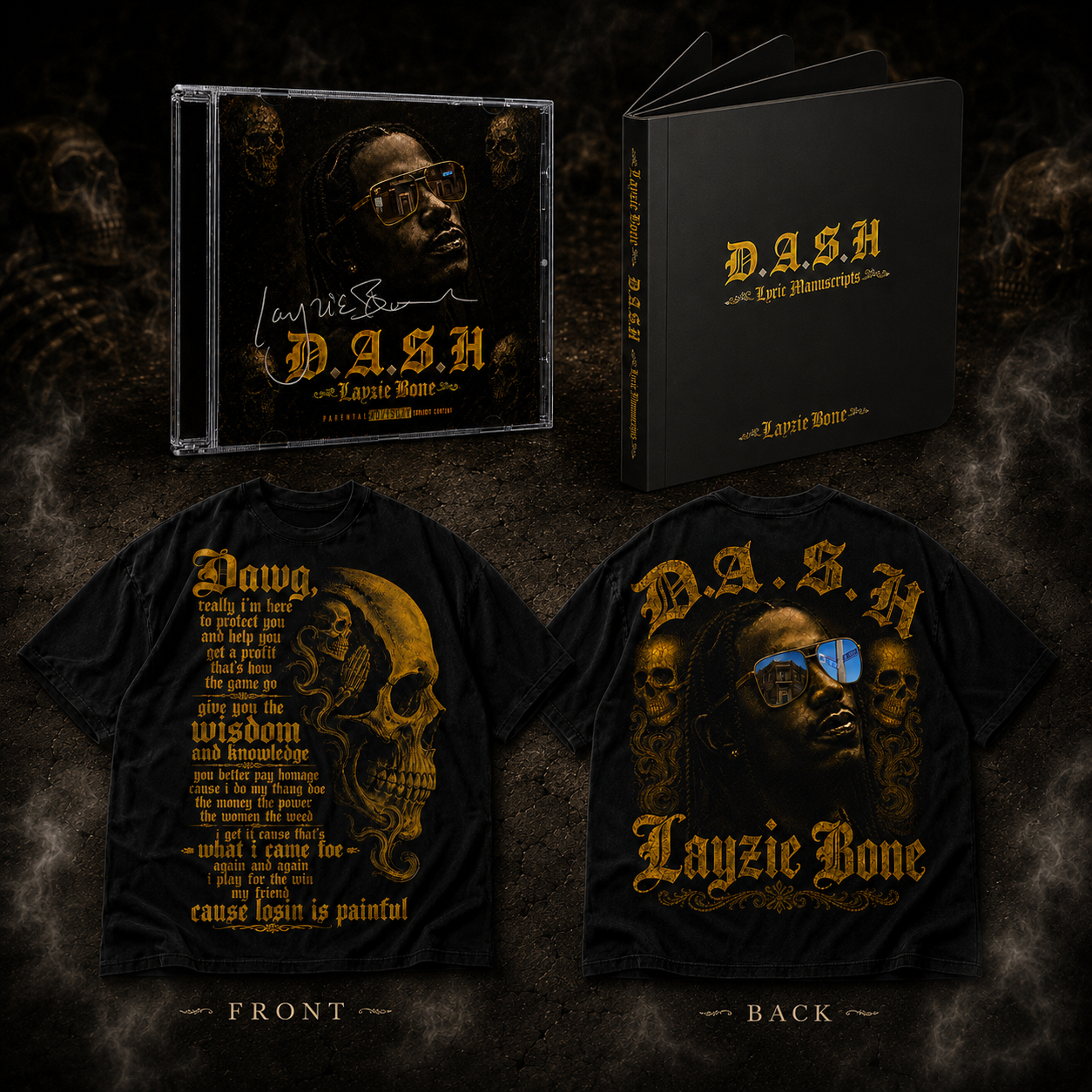 D.A.S.H. Signed Bundle — Signed CD, Lyric Book & Tee (Pre-Order)