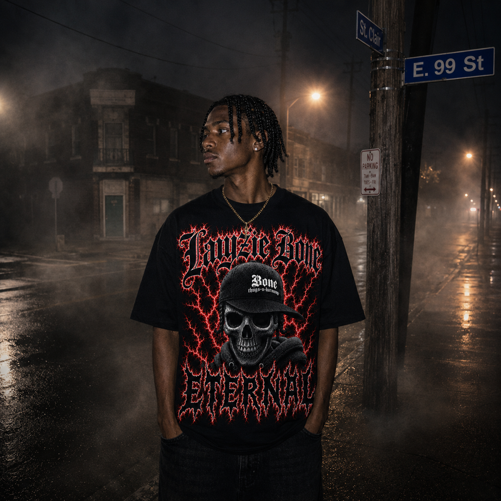 Layzie Bone Eternal Oversized Tee (Red on Black)