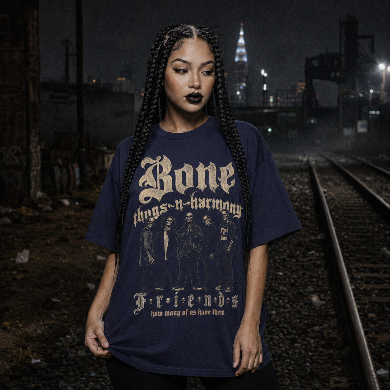 Bone Thugs-N-Harmony Friends Tee (Navy)