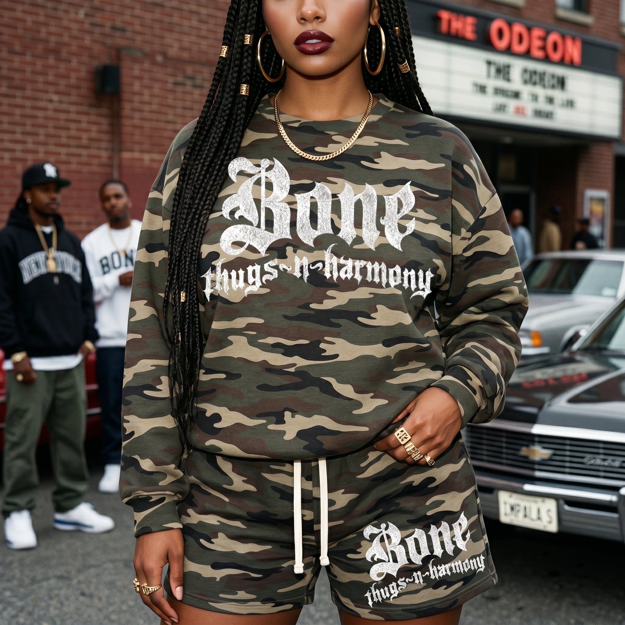 BTNH Camo Crewneck + Shorts Set