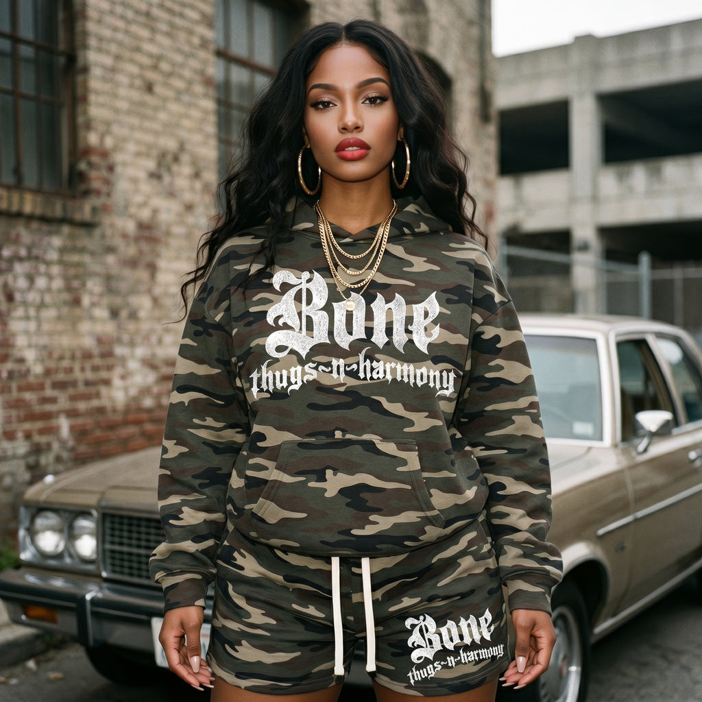 BTNH Camo Hoodie + Shorts Set