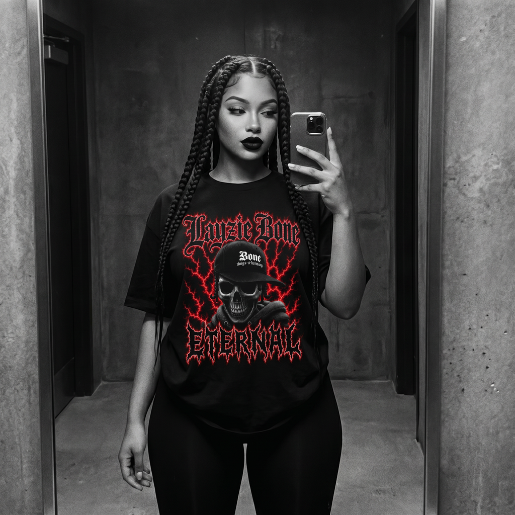 Layzie Bone Eternal Oversized Tee (Red on Black)