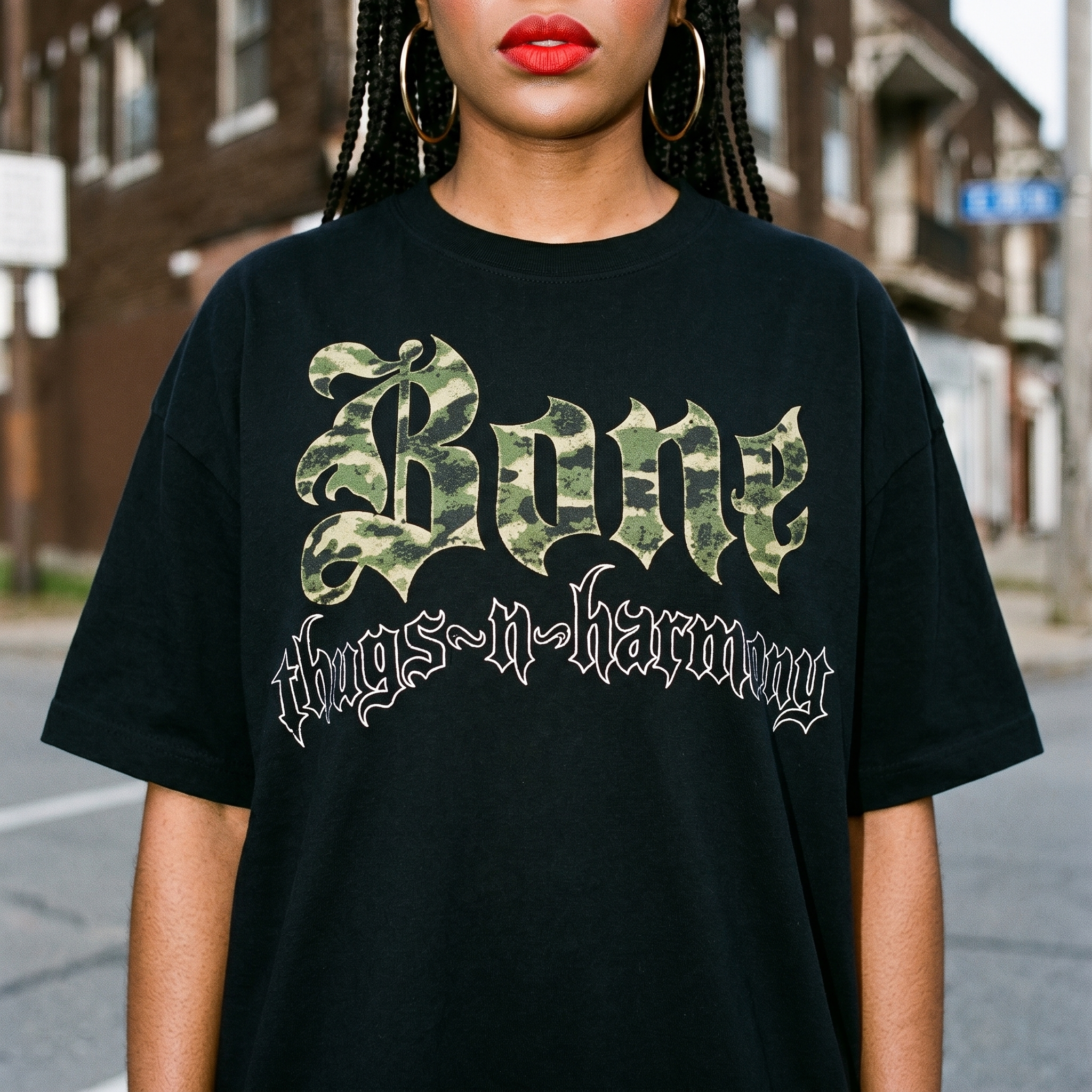 BTNH Logo Tee Camo on Black