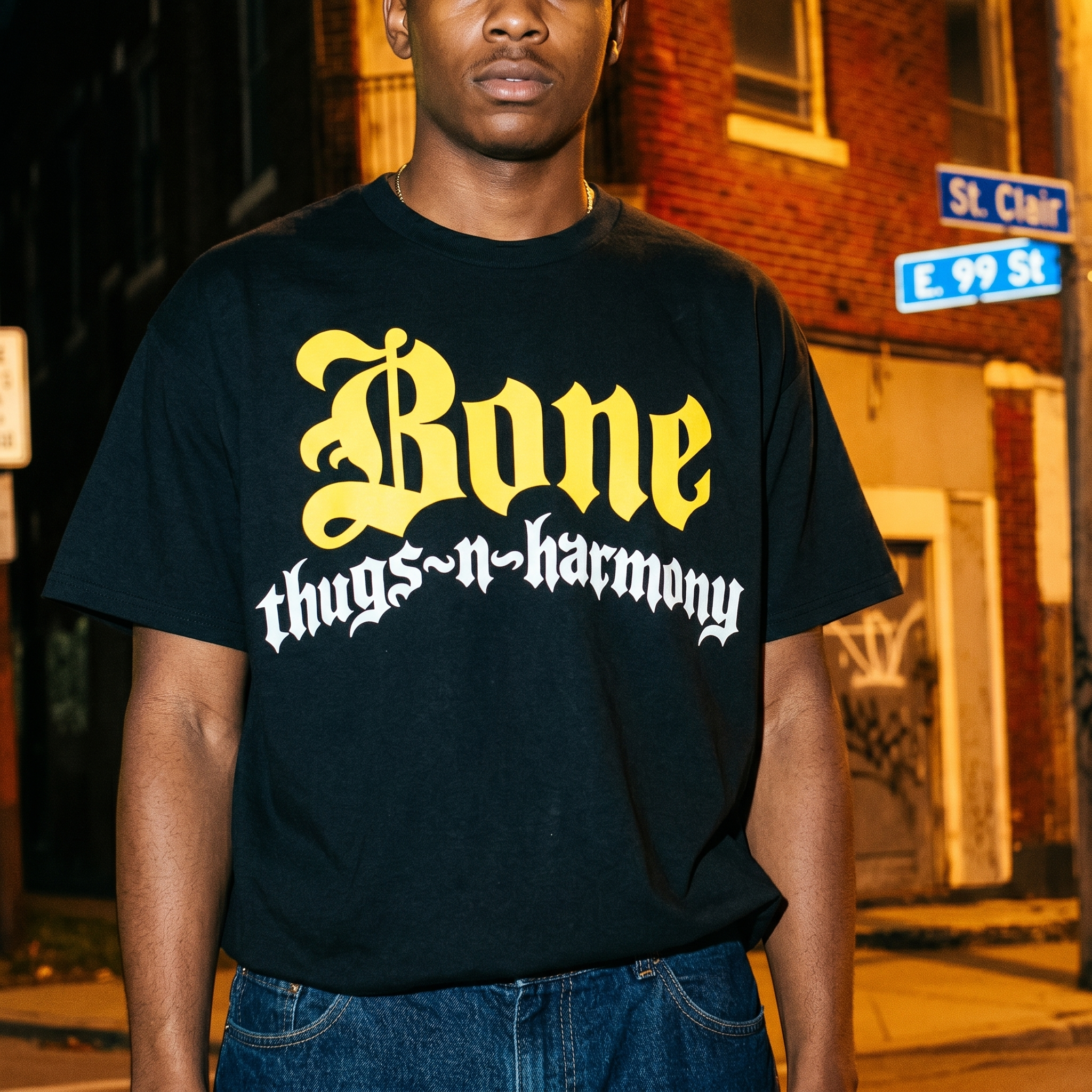 BTNH Logo Tee Yellow on Black